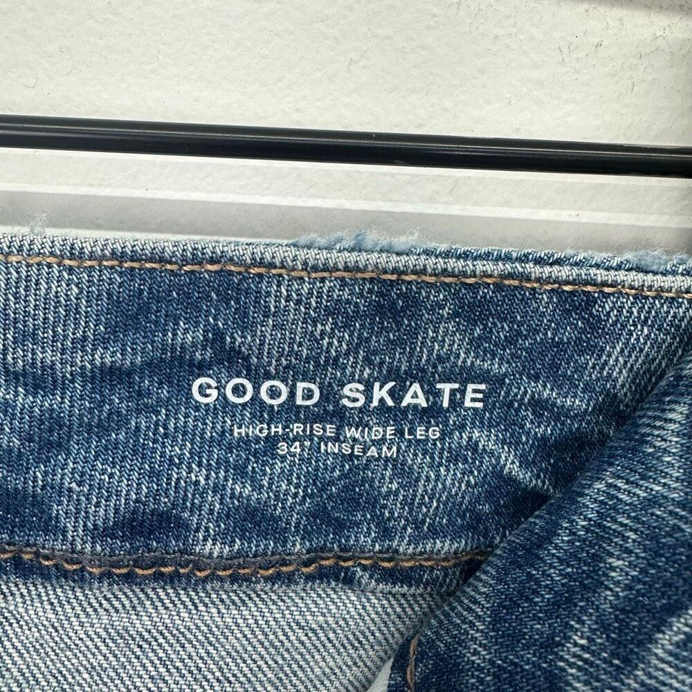 Good American Women’s Good Skate High Rise Wide Leg Indigo 756 - Picture 10 of 13